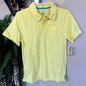 Brand New Rustic Blue Yellow Blue Speck Short Sleeve Polo Golf Shirt